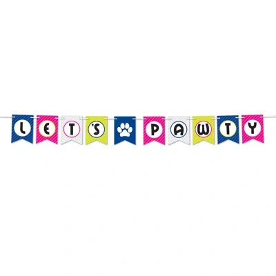 Beistle Let's Pawty Streamer - 6" X 6' - Pack Of 12 In Multicolor