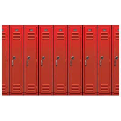 Beistle Lockers Backdrop - 4' X 30' - Pack Of 6 In Red