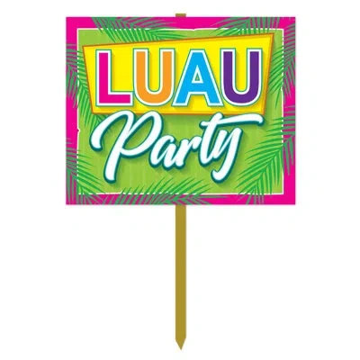 Beistle Luau Party Yard Sign - 12" X 15" - Pack Of 6 In Multicolor