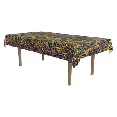 Beistle Mardi Gras Beads Tablecover In Multicolor