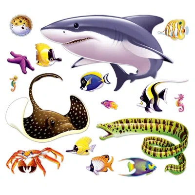 Beistle Marine Life Props - 6"-4' 3" - Pack Of 12 In Multicolor