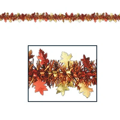 Beistle Metallic Autumn Leaf Garland In Multicolor