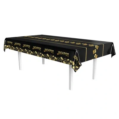 Beistle Metallic Casino Tablecover In Black