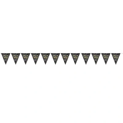 Beistle Metallic Congrats Grad Pennant Banner In Black