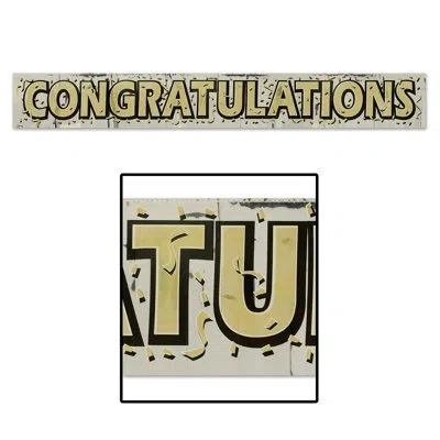 Beistle Metallic Congratulations Fringe Banner In Multicolor