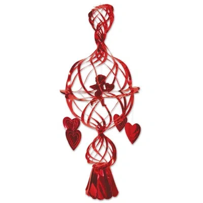 Beistle Metallic Cupid & Heart - Pack Of 12 In Red