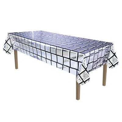 Beistle - Metallic Disco Ball Tablecover - 12 Pieces In Multicolor