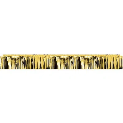 Beistle Metallic Fringe Banner - 7.5" X 5' - Pack Of 12 In Gold