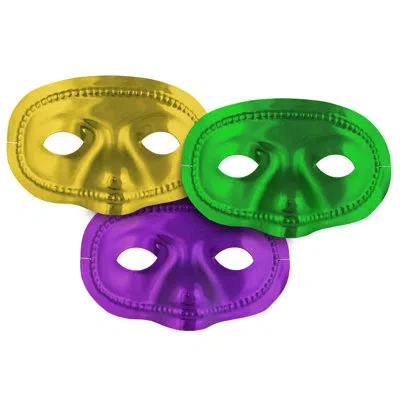 Beistle Metallic Half Masks - Pack Of 24 In Multicolor