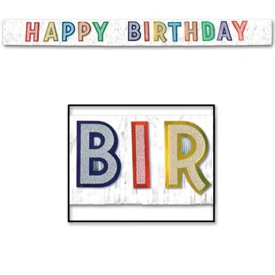 Beistle Metallic Happy Birthday Banner In Multicolor