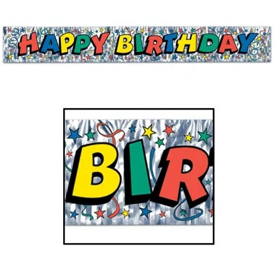 Beistle Metallic Happy Birthday Fringe Banner In Multicolor