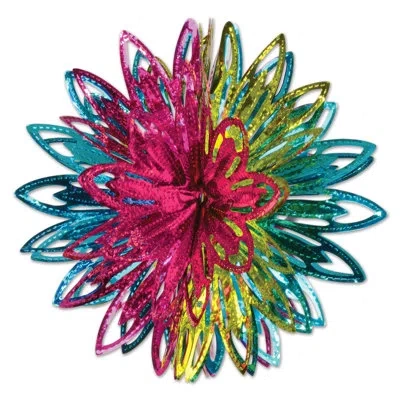 Beistle Metallic Starburst Balls - 12" - Pack Of 12 In Multicolor