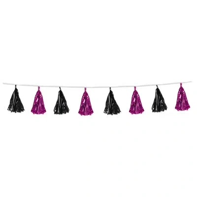 Beistle Metallic Tassel Garland - Pack Of 12 In Black