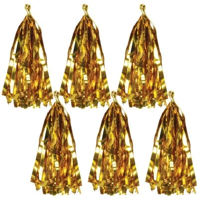 Beistle Metallic Tassels - 9â¾" - Pack Of 12 In Gold