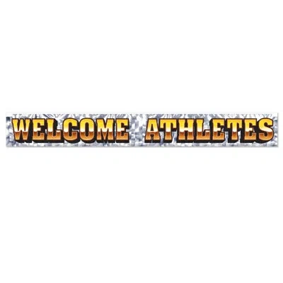 Beistle Metallic Welcome Athletes Fringe Banner In Multicolor