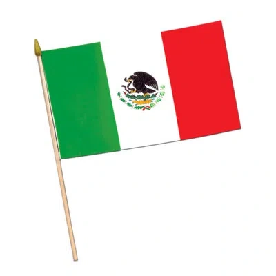 Beistle Mexican Flag - Fabric - 6" - Pack Of 12 In Multicolor