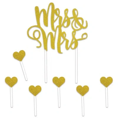 Beistle Mrs & Mrs Cake Topper - 5" X 8â½" - Pack Of 12 In Multicolor