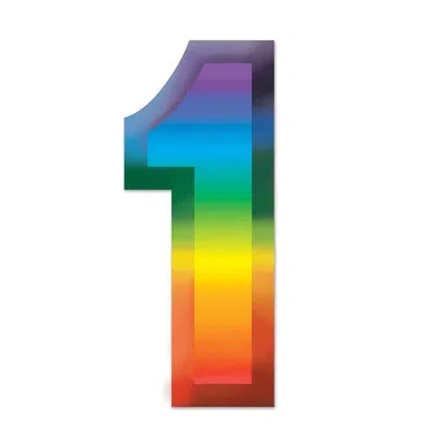 Beistle Multi-color Plastic 3-d Number "6" In Multicolor