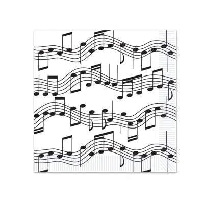 Beistle Musical Notes Beverage Napkins In Black