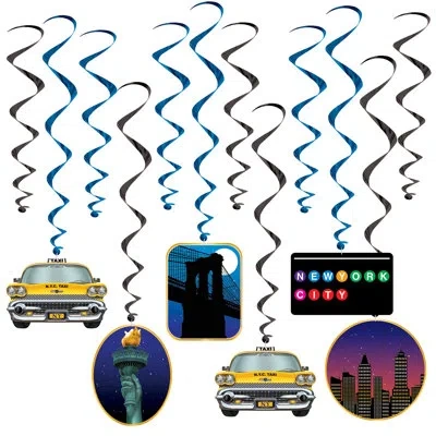 Beistle New York City Whirls - Pack Of 6 In Multicolor