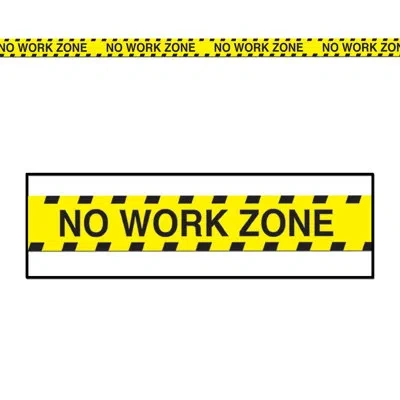 Beistle No Work Zone Party Tape - 3" X 20' - Pack Of 12 In Multicolor