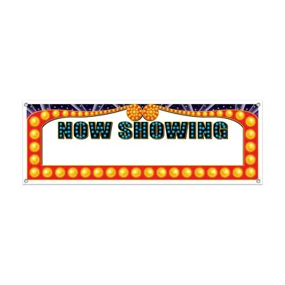 Beistle Now Showing Sign Banner In Multicolor