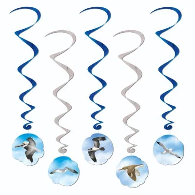 Beistle Ocean Bird Whirls - Pack Of 6 In Multicolor