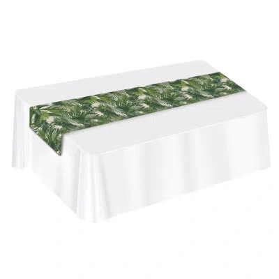 Beistle Palm Leaf Fabric Table Runner In Multicolor