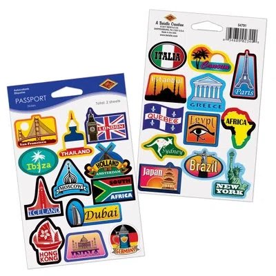 Beistle Passport Stickers - 4" X 6" Sh - Pack Of 12 In Multicolor