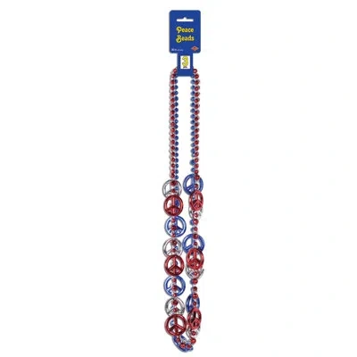Beistle Patriotic Peace Sign Beads In Multicolor