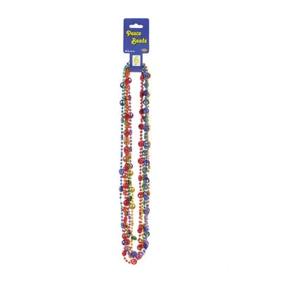 Beistle Peace Sign Beads - 33" - Pack Of 12 In Multicolor