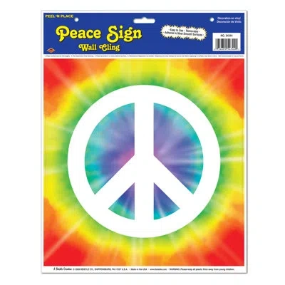 Beistle Peace Sign Peel 'n Place - 12" X 15" Sh - Pack Of 12 In Multicolor