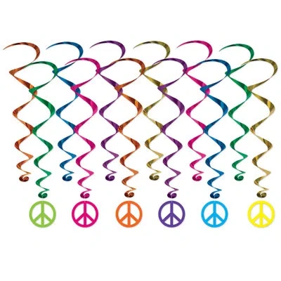 Beistle Peace Sign Whirls - 17â½"-32" - Pack Of 6 In Multicolor