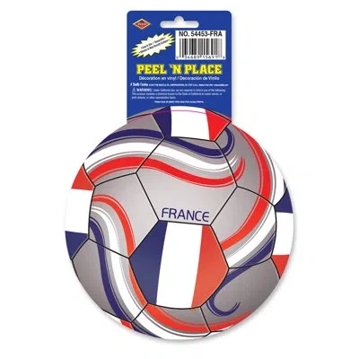 Beistle Peel 'n Place - France - 5â¼" Sh - Pack Of 12 In Blue;white;red