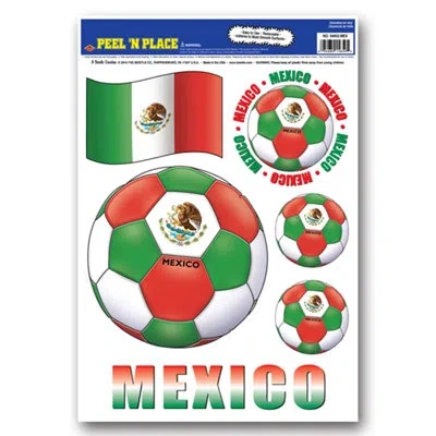 Beistle Peel 'n Place - Mexico - 12" X 17" Sh - Pack Of 12 In Multicolor