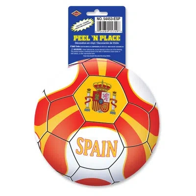 Beistle Peel 'n Place - Spain - 5â¼" Sh - Pack Of 12 In White;red;yellow
