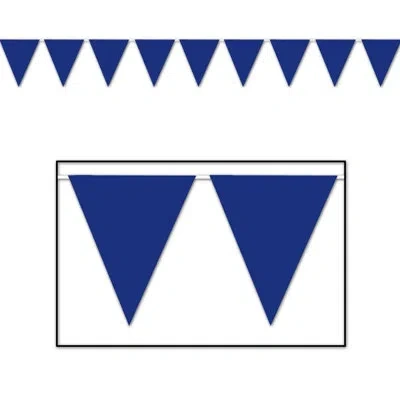 Beistle Pennant Banner - 12' - Pack Of 12 In Blue