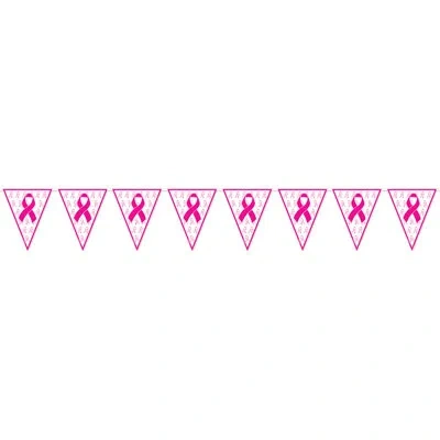 Beistle Pink Ribbon Pennant Banner