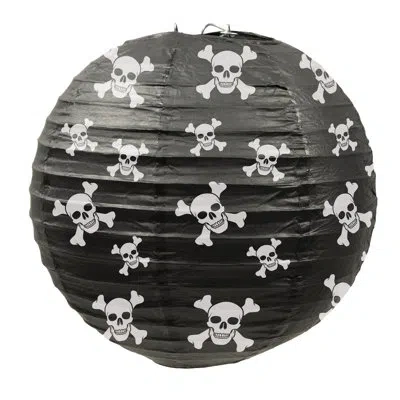 Beistle Pirate Paper Lanterns - Pack Of 6 In Black