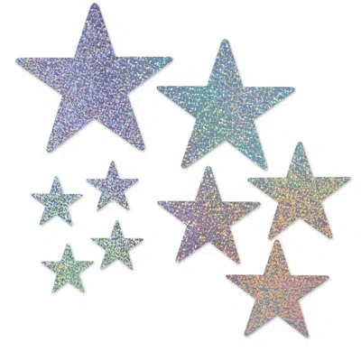 Beistle Pkgd Star Cutouts - Asstd - Pack Of 12 In Multicolor