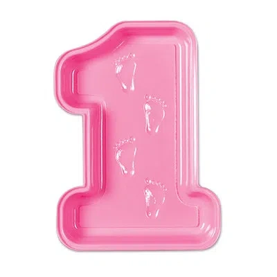 Beistle Plastic Baby's "1st" Birthday Tray In Pink