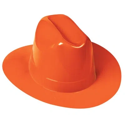 Beistle Plastic Cowboy Hat – Orange Spirit Wear Western Costume Hat, Lightweight Headwear For Photo Booth Pr