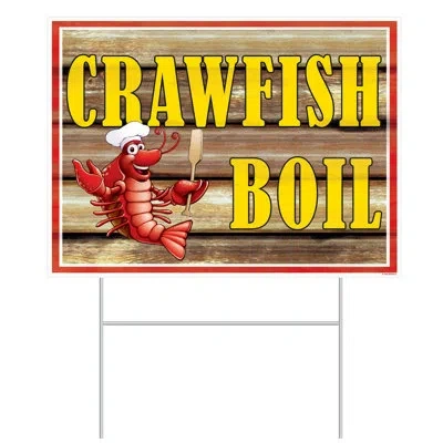 Beistle Plastic Crawfish Boil Yard Sign In Multicolor