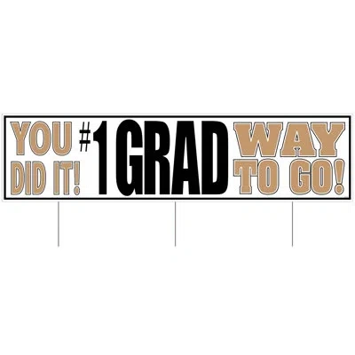 Beistle Plastic Jumbo Grad Yard Sign In Black