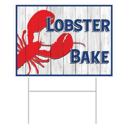 Beistle Plastic Lobster Bake Yard Sign In Multicolor