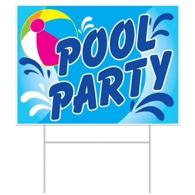 Beistle Plastic Pool Party Yard Sign In Multicolor