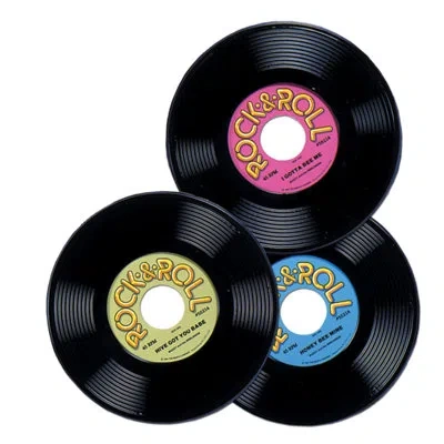 Beistle Plastic Records - 9" - Pack Of 12 In Multicolor