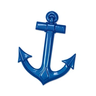 Beistle Plastic Ship's Anchor - 25" - Pack Of 24 In Blue