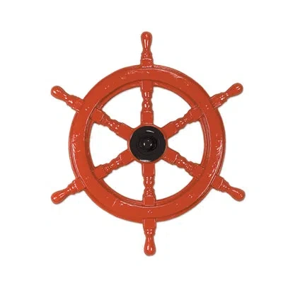 Beistle Plastic Ship's Helm - 24" - Pack Of 24 In Red