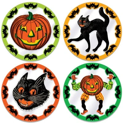 Beistle Plastic Vintage Halloween Placemats In Multicolor